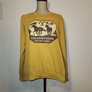 Yellowstone Men’s Gold Lightweight Crewneck Pullover – Size M